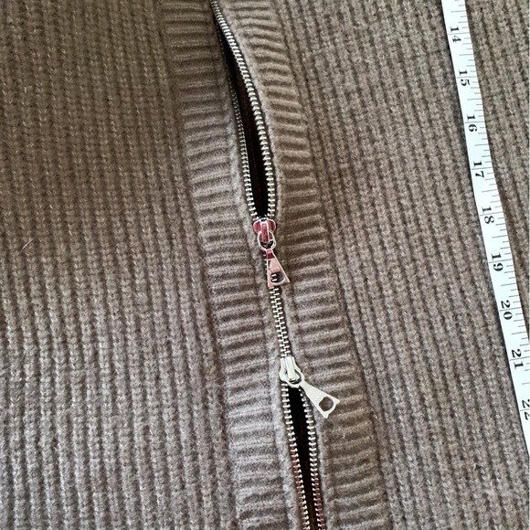 Modern Citizen Alma Two Way Zip Brown Long Cardigan Sweater Sz M - Picture 11 of 13